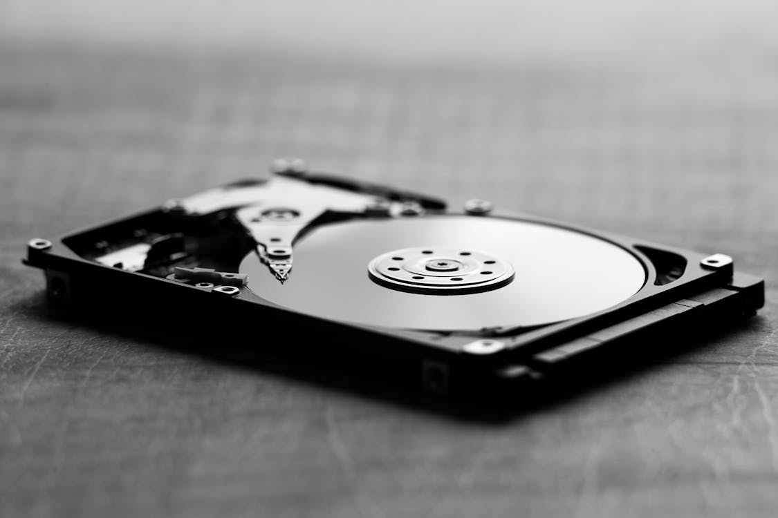 a hard disk on a table