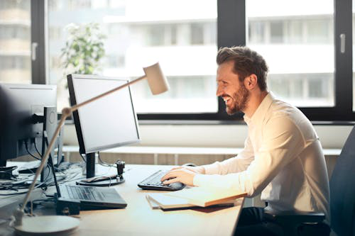 a person working on a computer