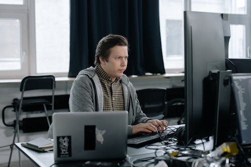 a person working on a computer