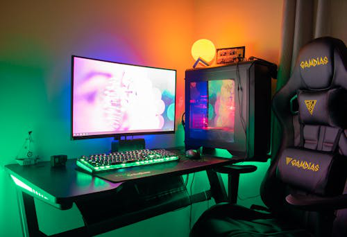 a gaming PC on a desk