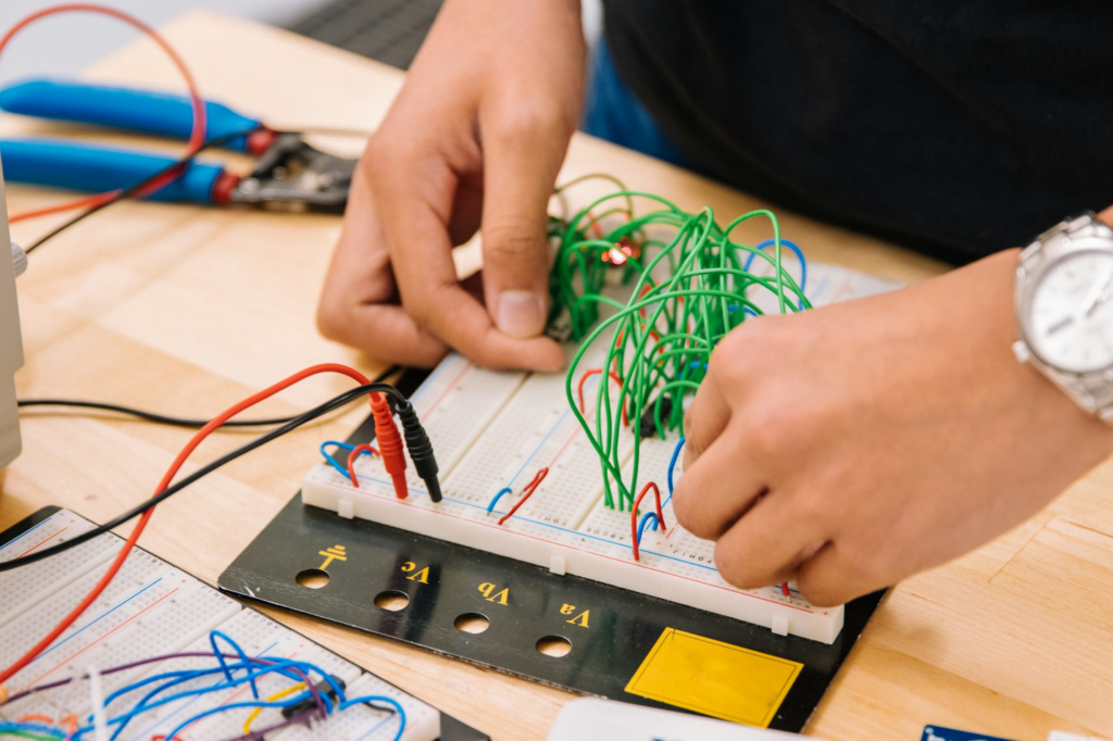 A person working with wires.