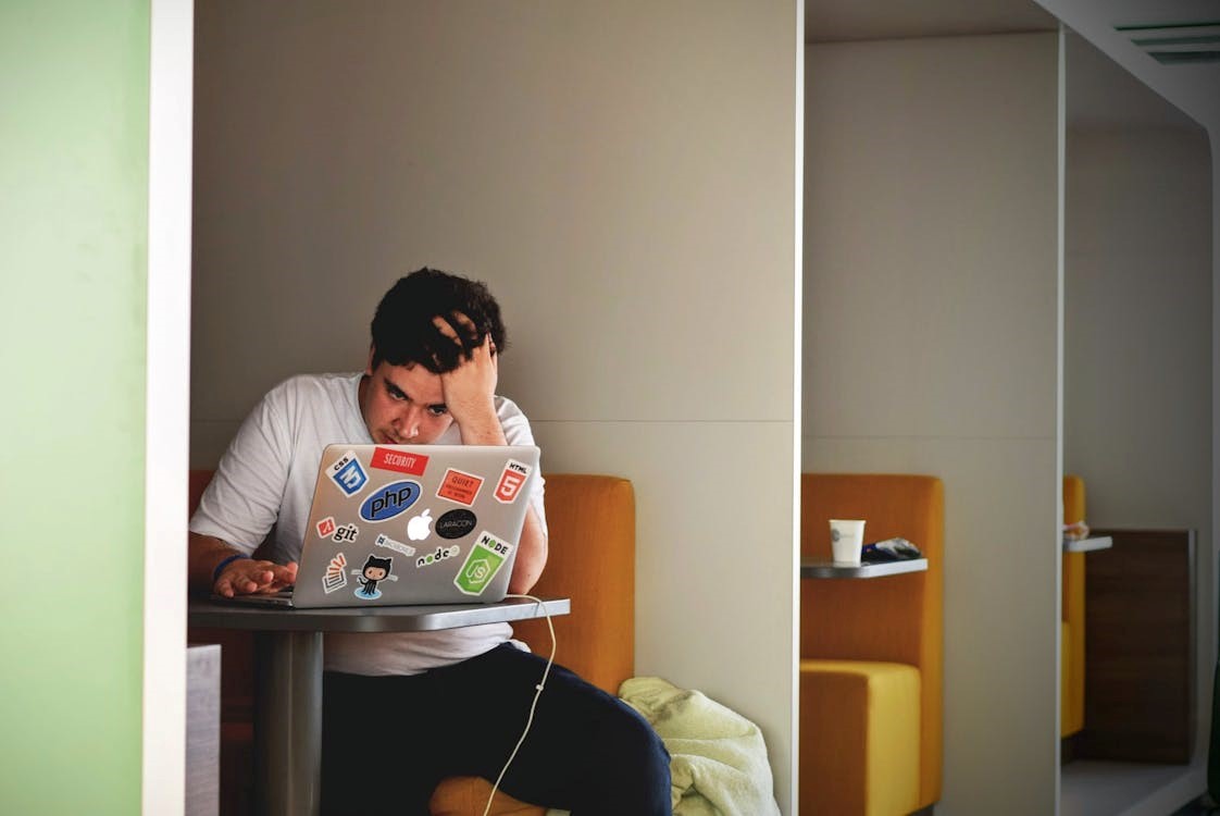 A stressed user trying data recovery without losing files