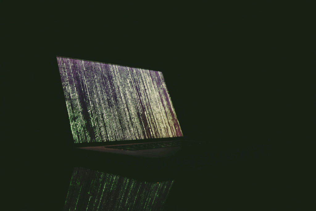A number of codes running on a screen.