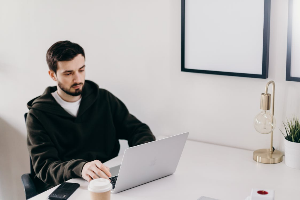 A man working on a laptop