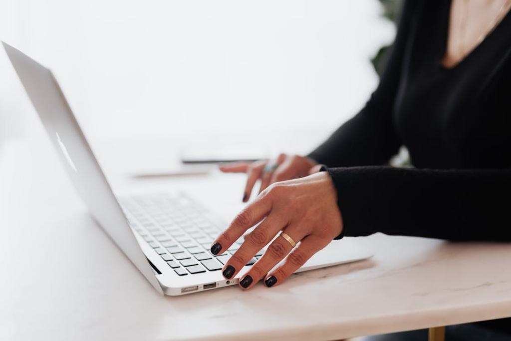 A person working on a laptop