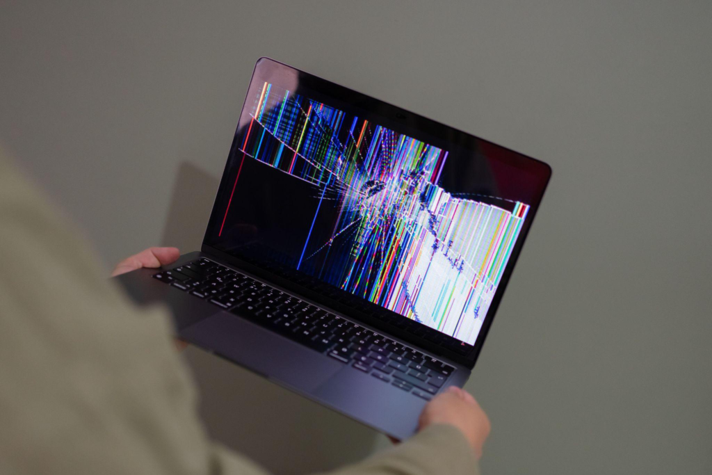 Discoloration spreading from a crack usually means the liquid crystal layer has been compromised.